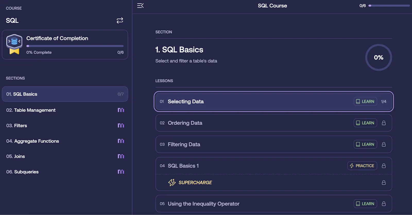 SQL Basics by Mimo