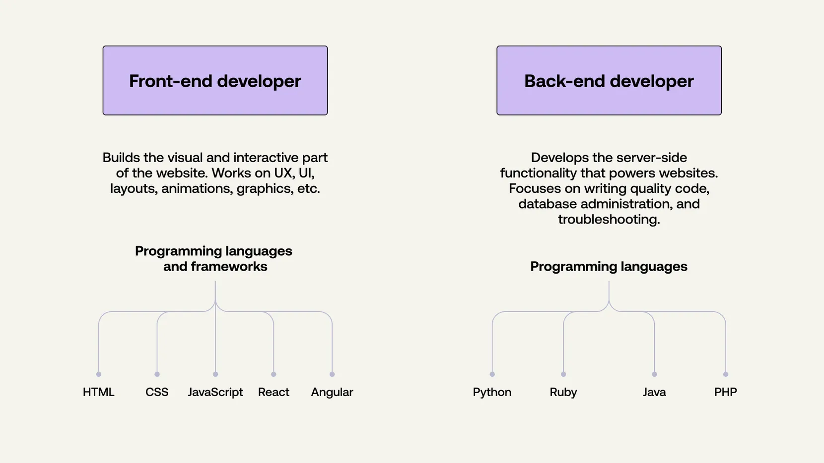 Details on a career path for front-end developers, featuring projects, coding challenges, and certifications.