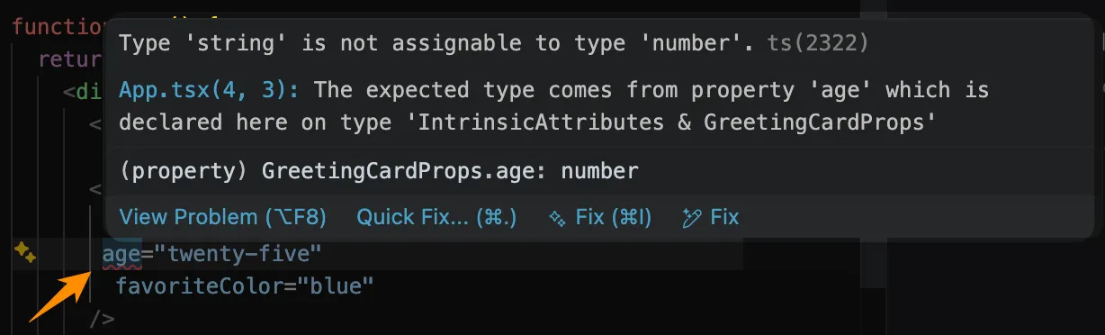 TypeScript identifies a mistake with your code