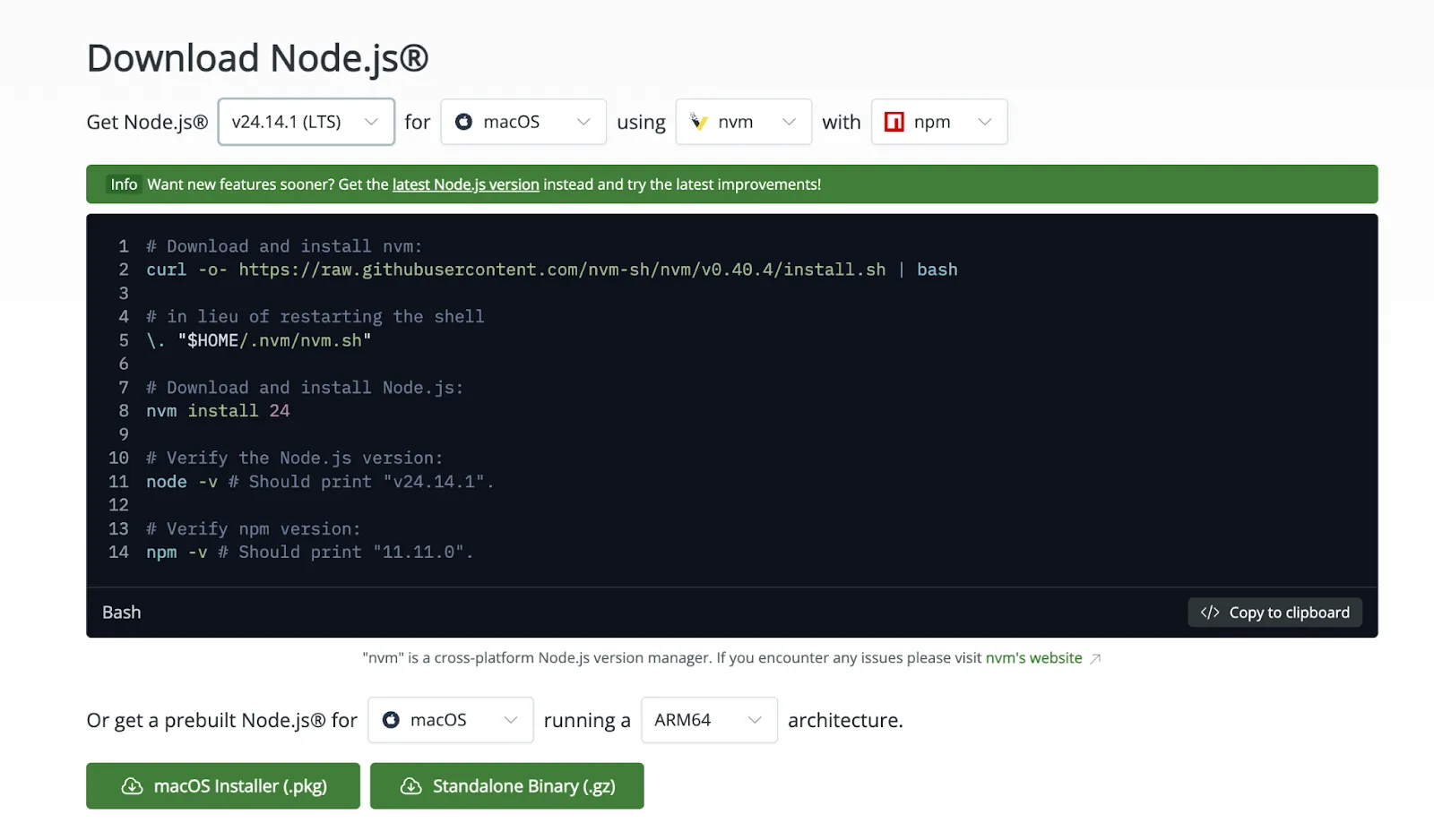Installing Node.js