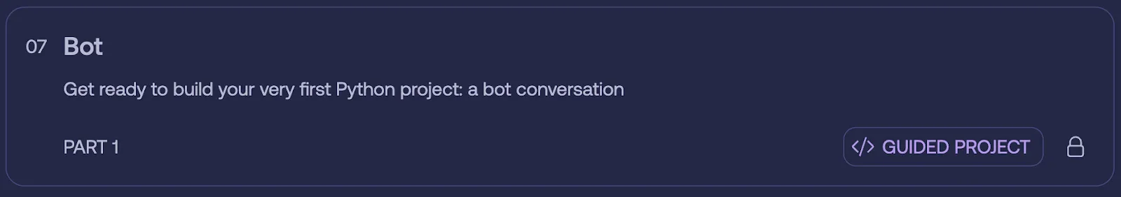 Python Bot project - build your first bot conversation, part 1, guided project.