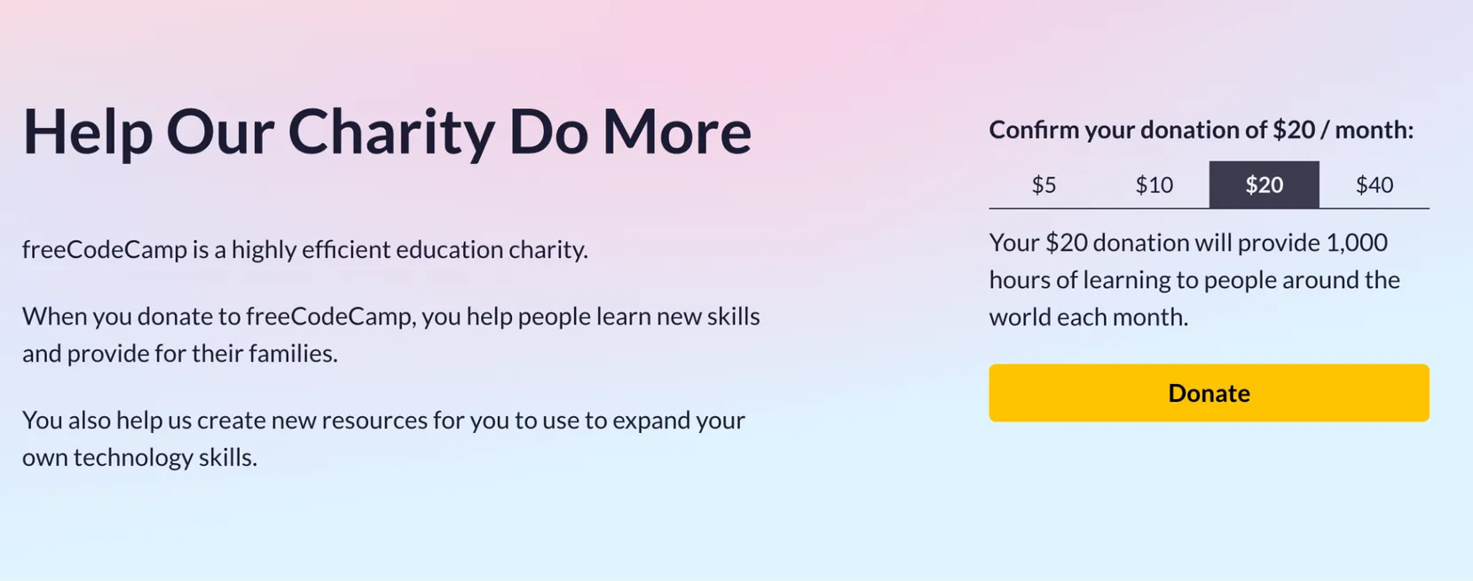 freecodecamp charity
