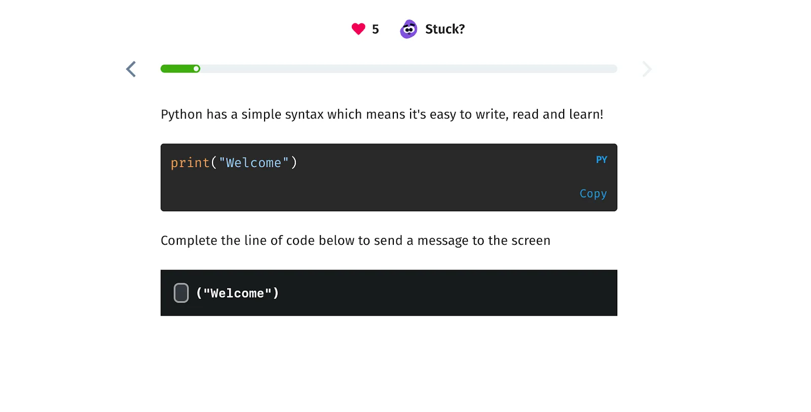 Sololearn exercises