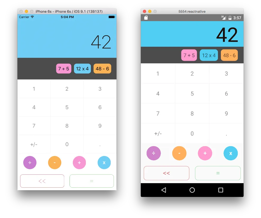 Cross-platform calculator React project
