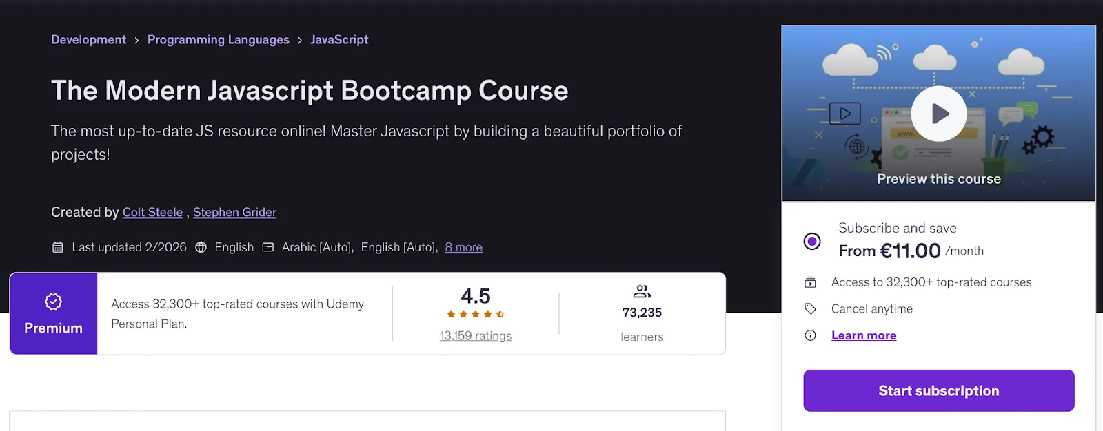 The Modern JavaScript Bootcamp Course