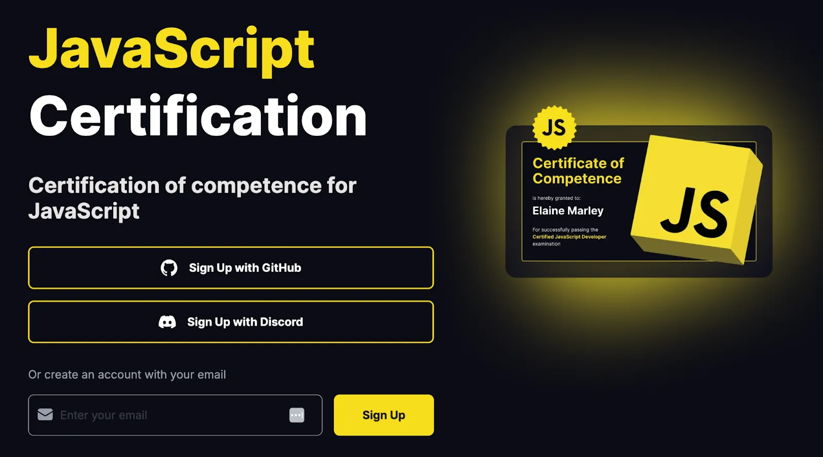 JavaScript Certification by Certificates.dev
