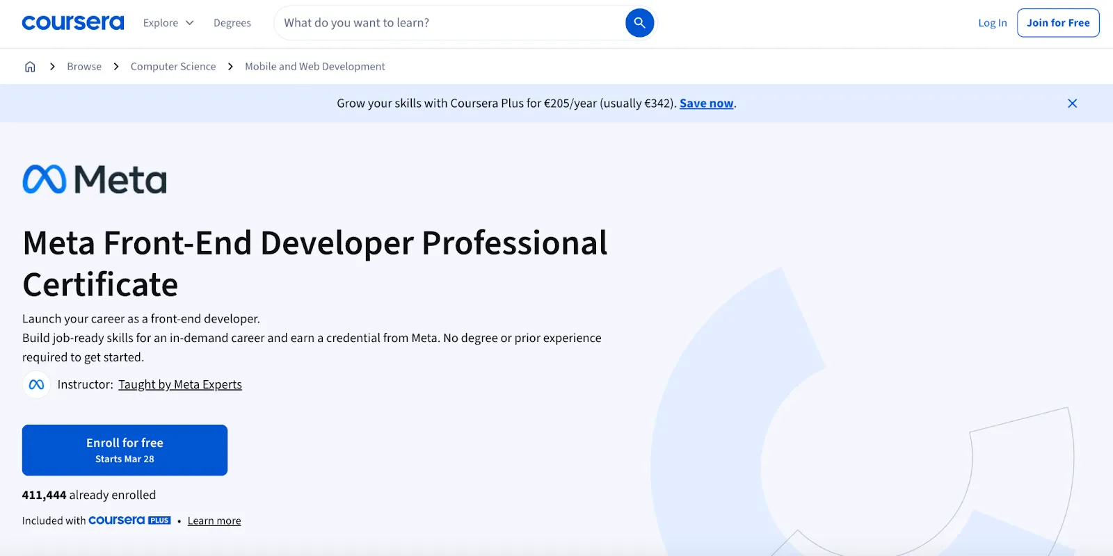 Meta Front-End Developer Professional Certificate